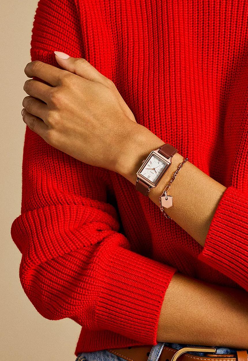 Fossil - Raquel three-hand date watch and bracelet set - rose gold