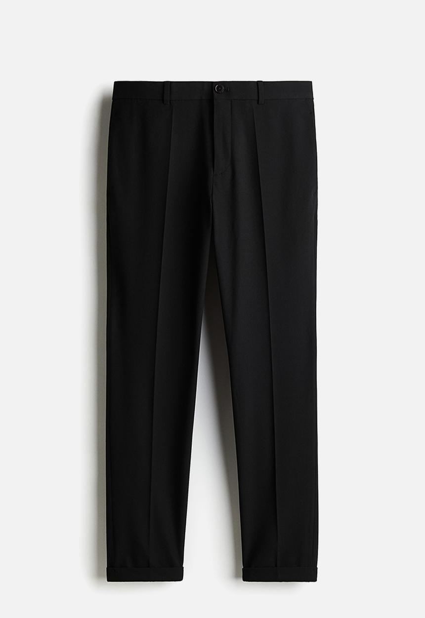 H&M - Slim fit ankle-length trousers - black