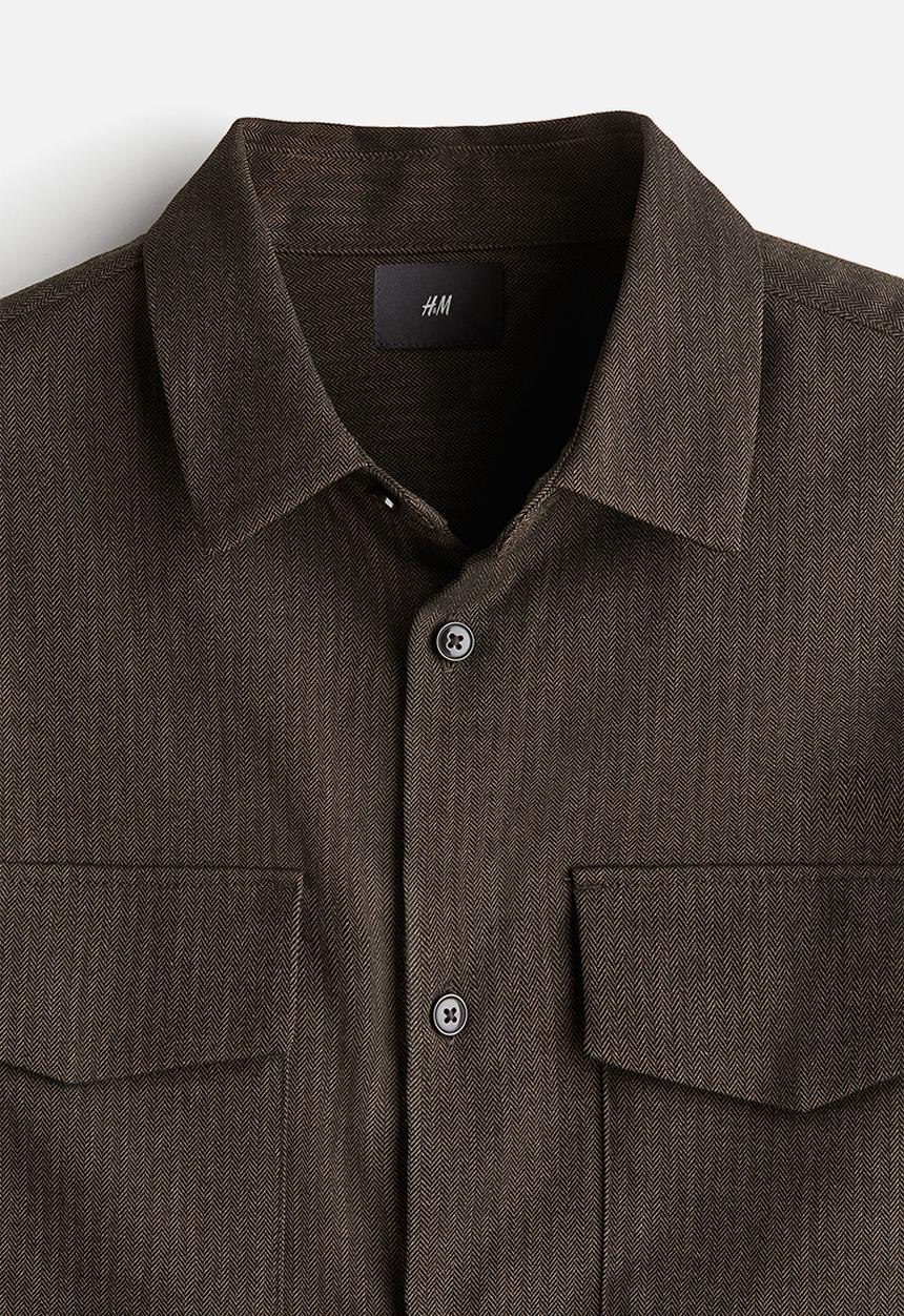 H&M - Regular fit utility overshirt - dark brown