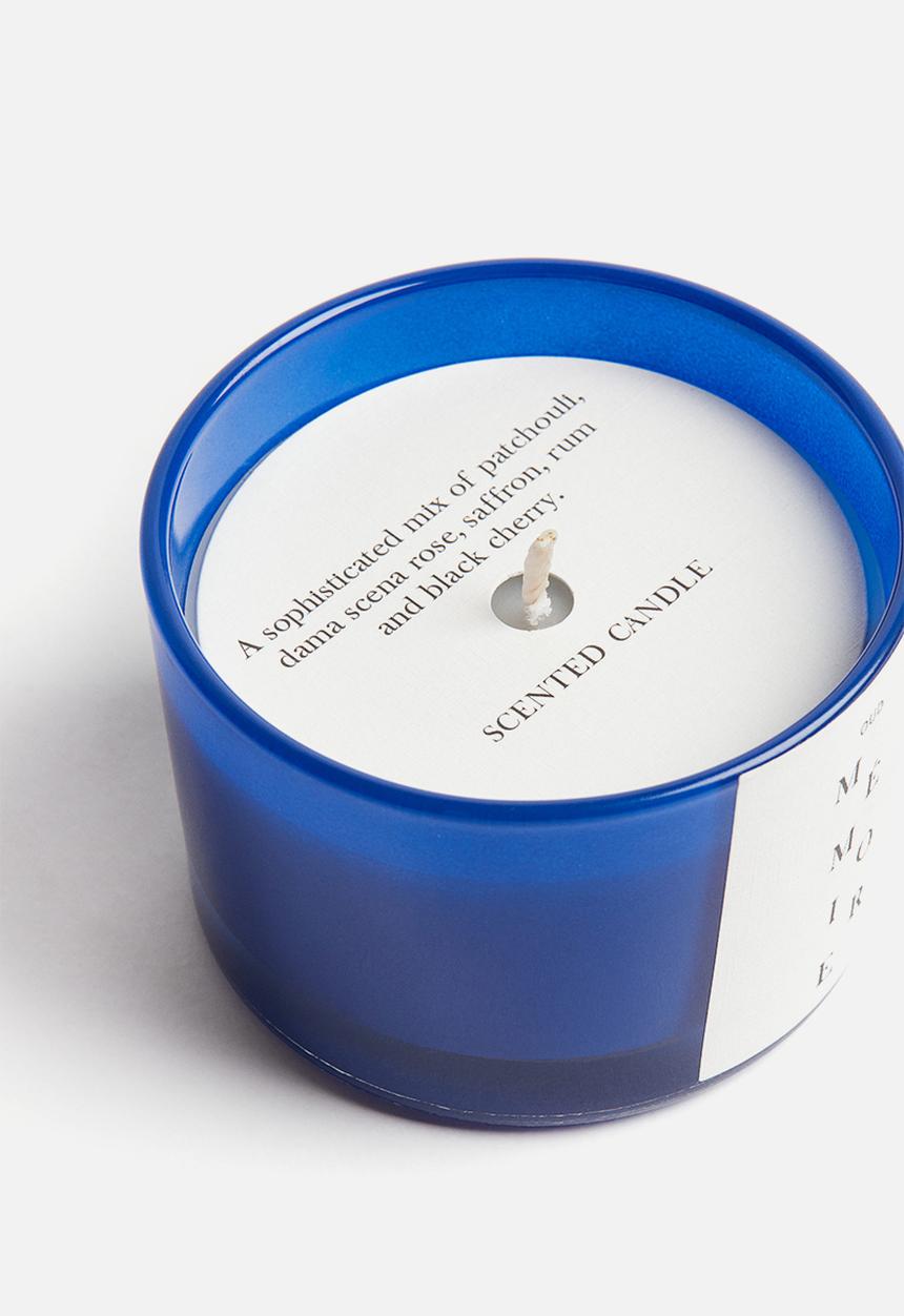 H&M - Scented candle in glass holder - dark blue/oud mémoire