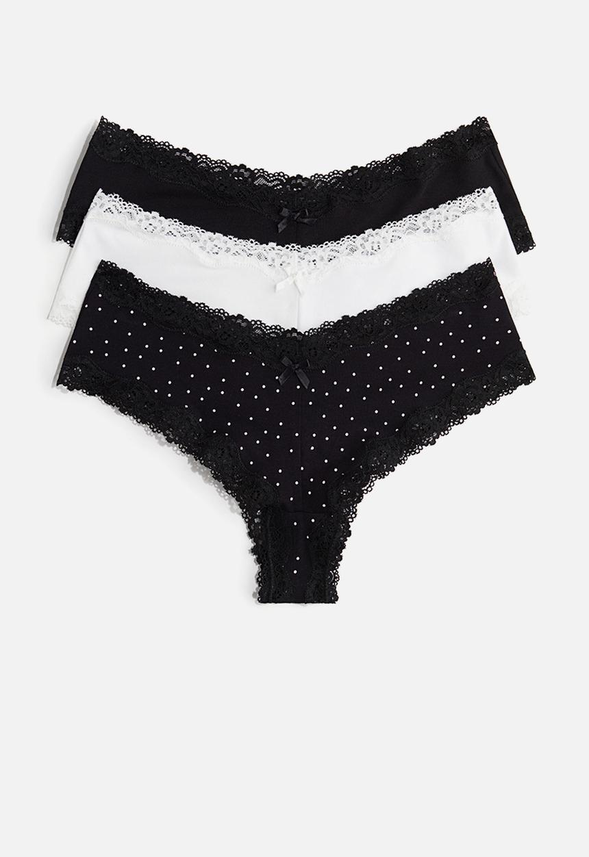 H&M - 3-Pack hipster briefs - black & white