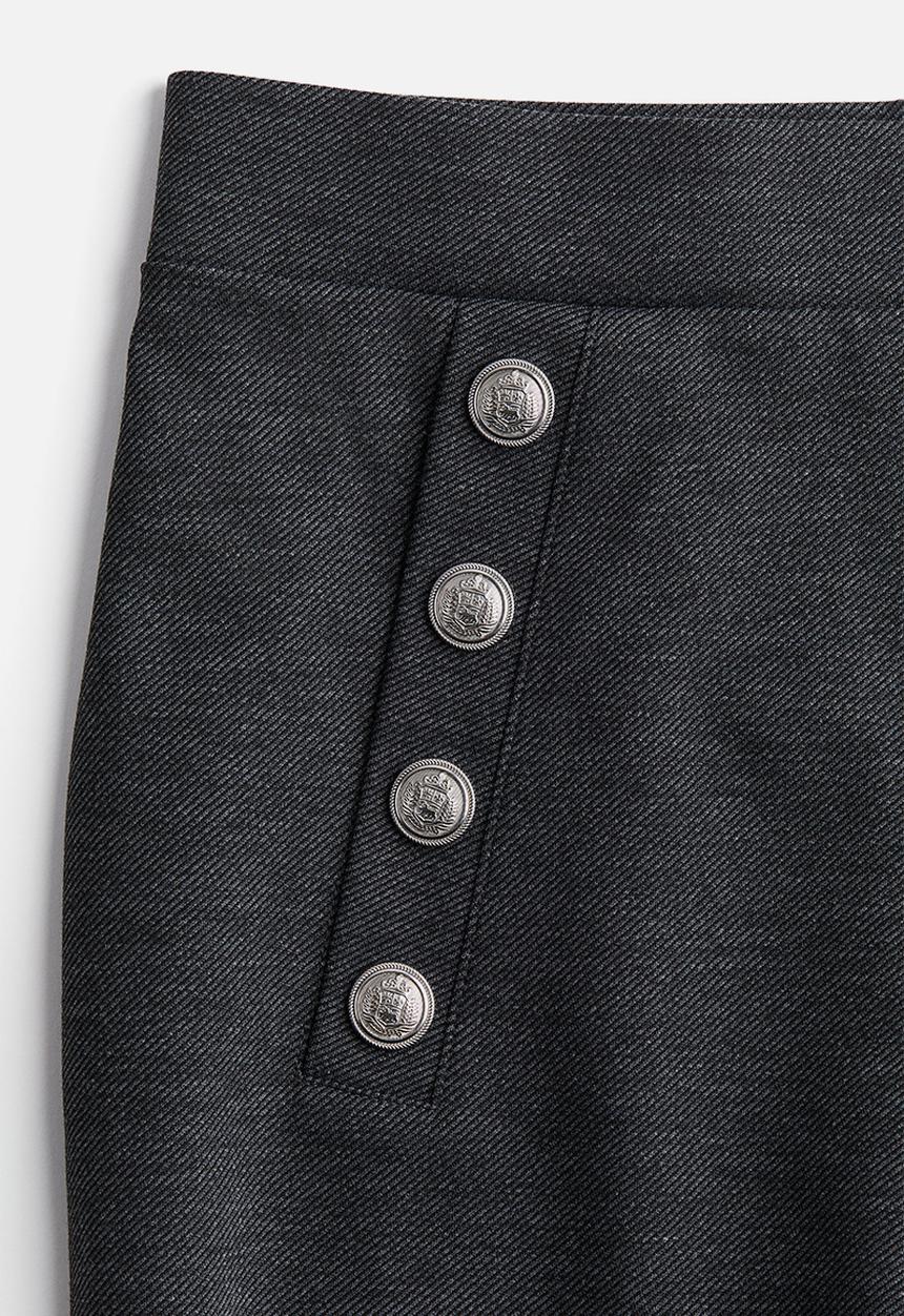H&M - Button-front trousers - dark grey