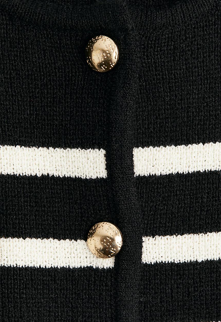 H&M - Knitted cardigan - black striped