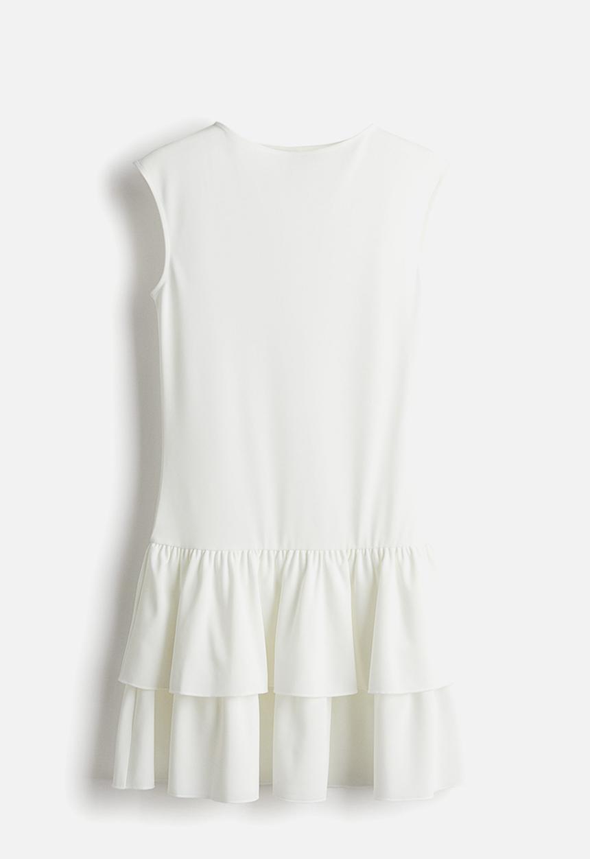 H&M - Tiered-skirt jersey dress - cream