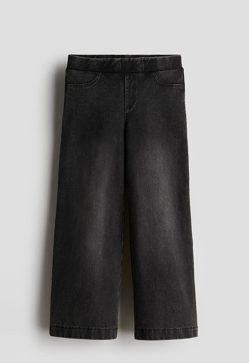 H&M - Wide denim-look trousers - black