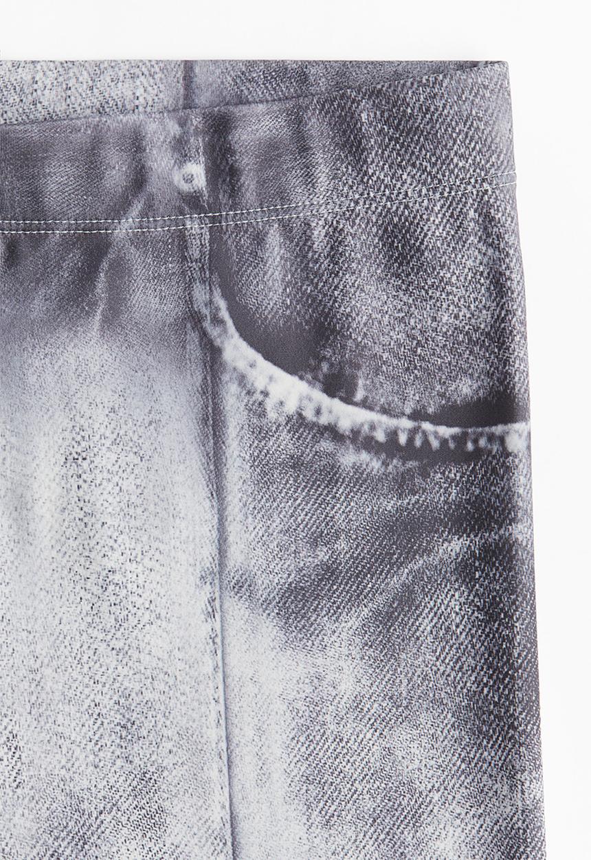 H&M - Denim-look leggings - light grey