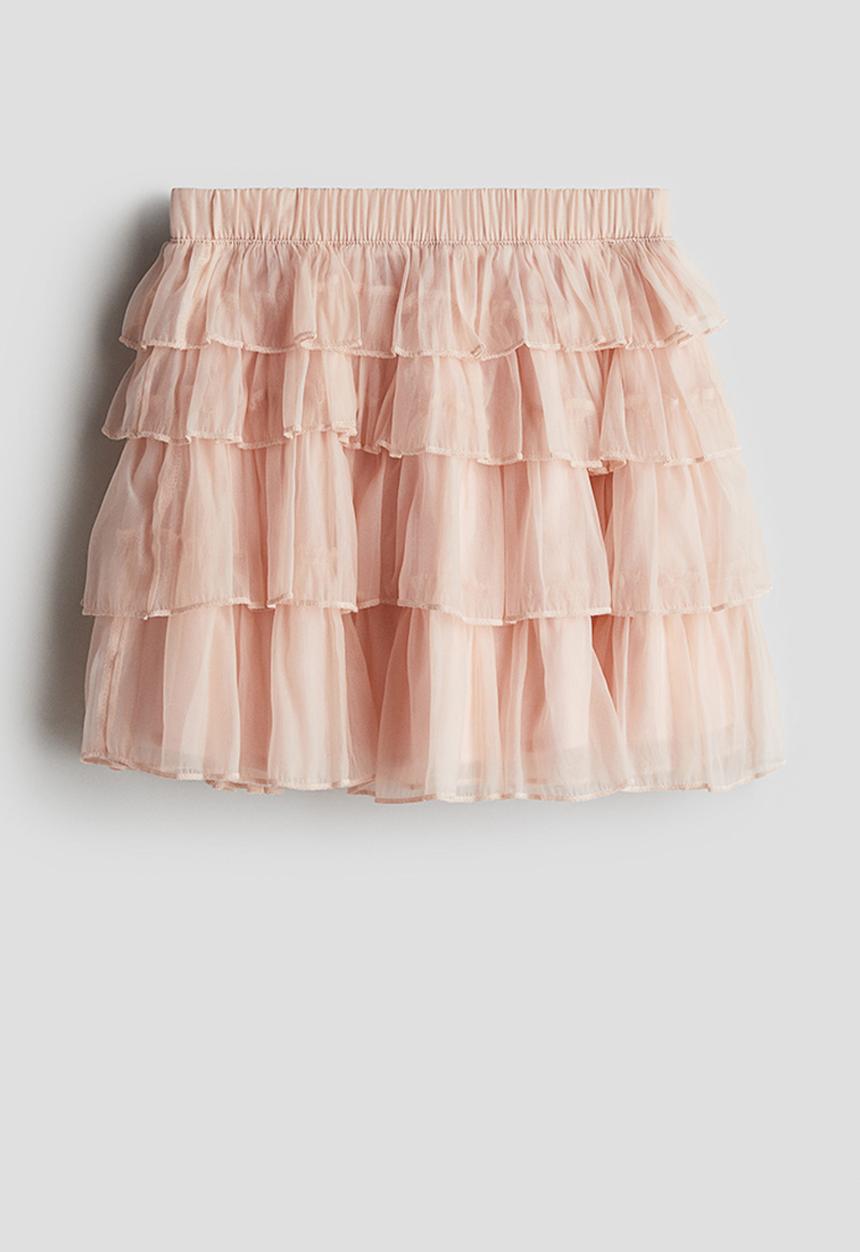 H&M - Flounced organza skirt - light pink
