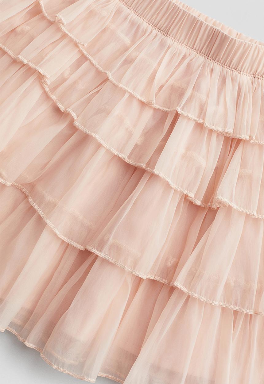 H&M - Flounced organza skirt - light pink