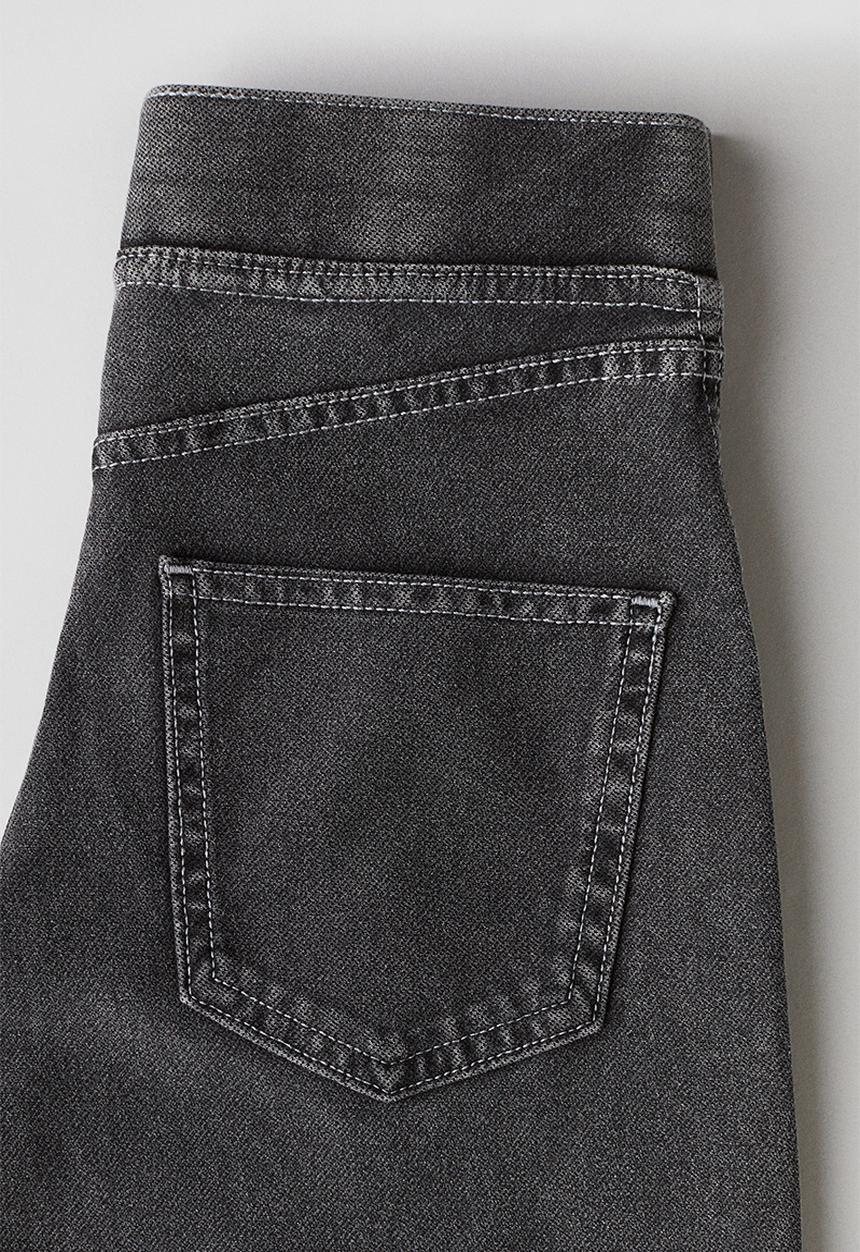 H&M - Wide denim-look trousers - dark grey 