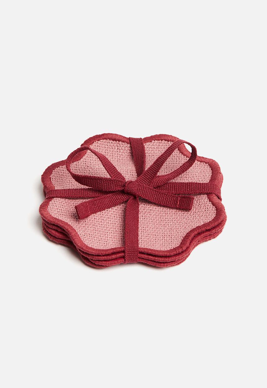 H&M - 4 Pack scallop-edged coasters - pink