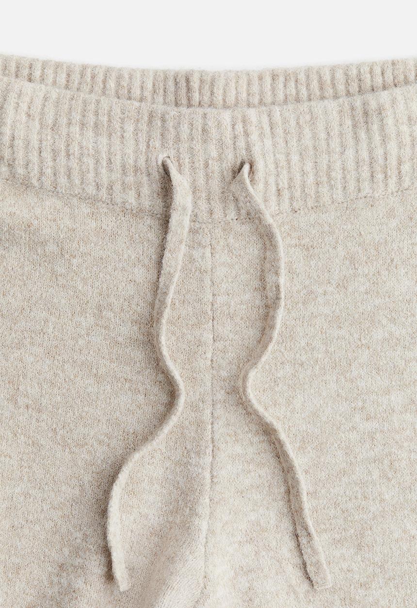 H&M - Fine-knit joggers - light beige marl 