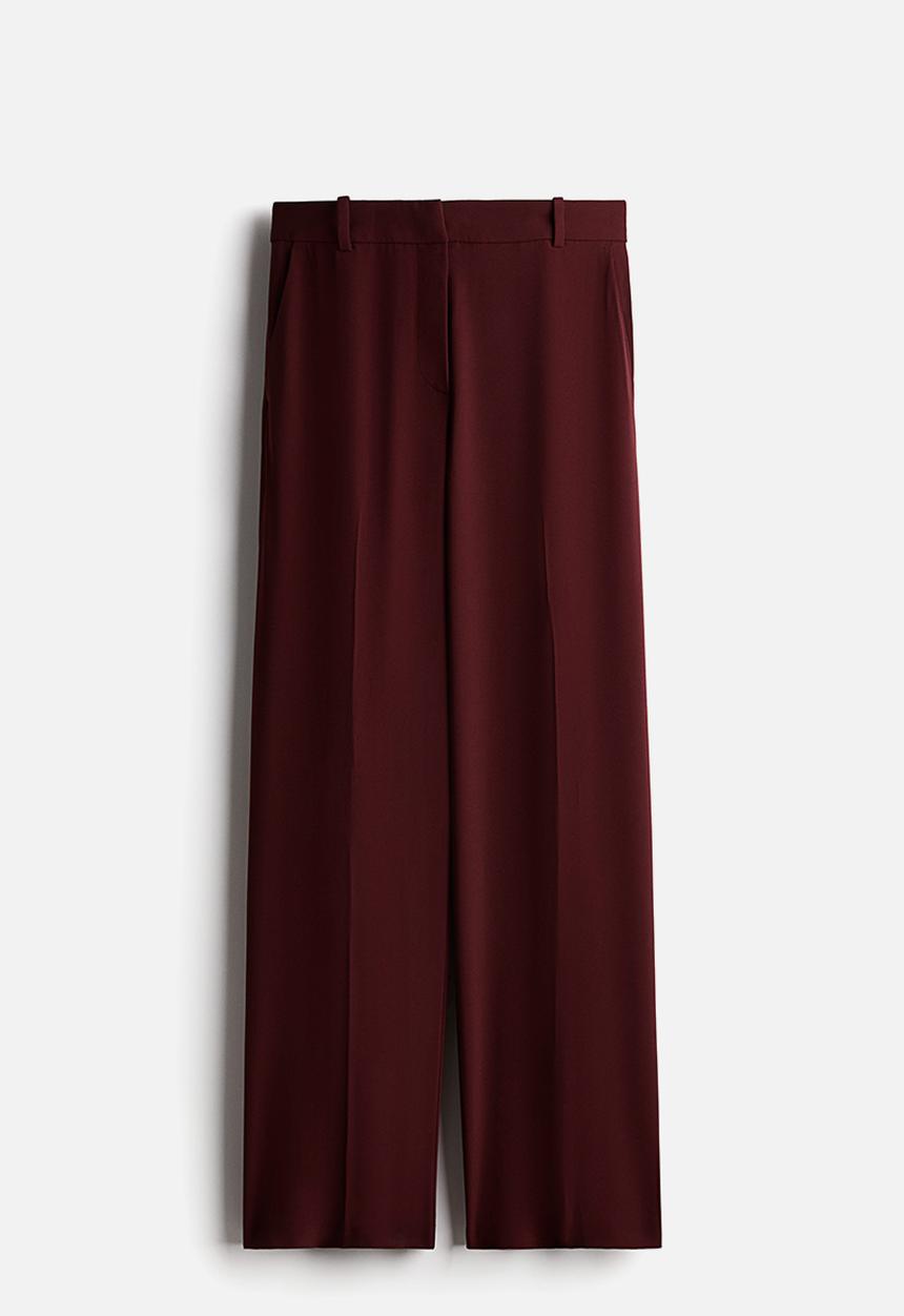 H&M - Straight trousers - burgundy