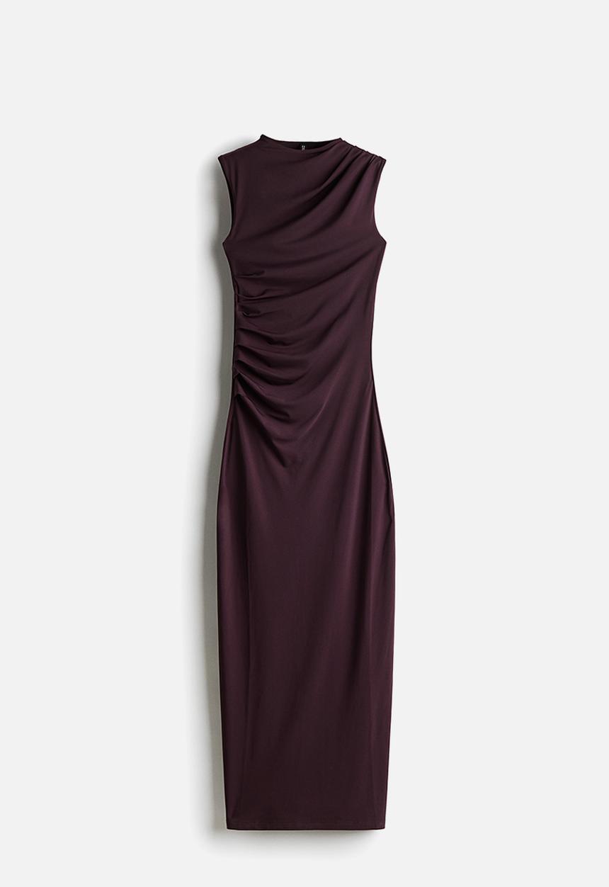 H&M - Draped bodycon dress - dark purple