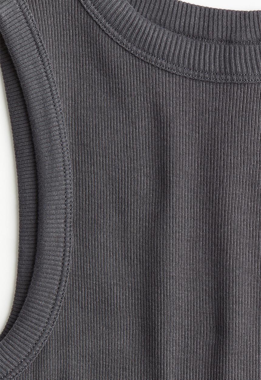 H&M - Ribbed bodycon dress - dark grey