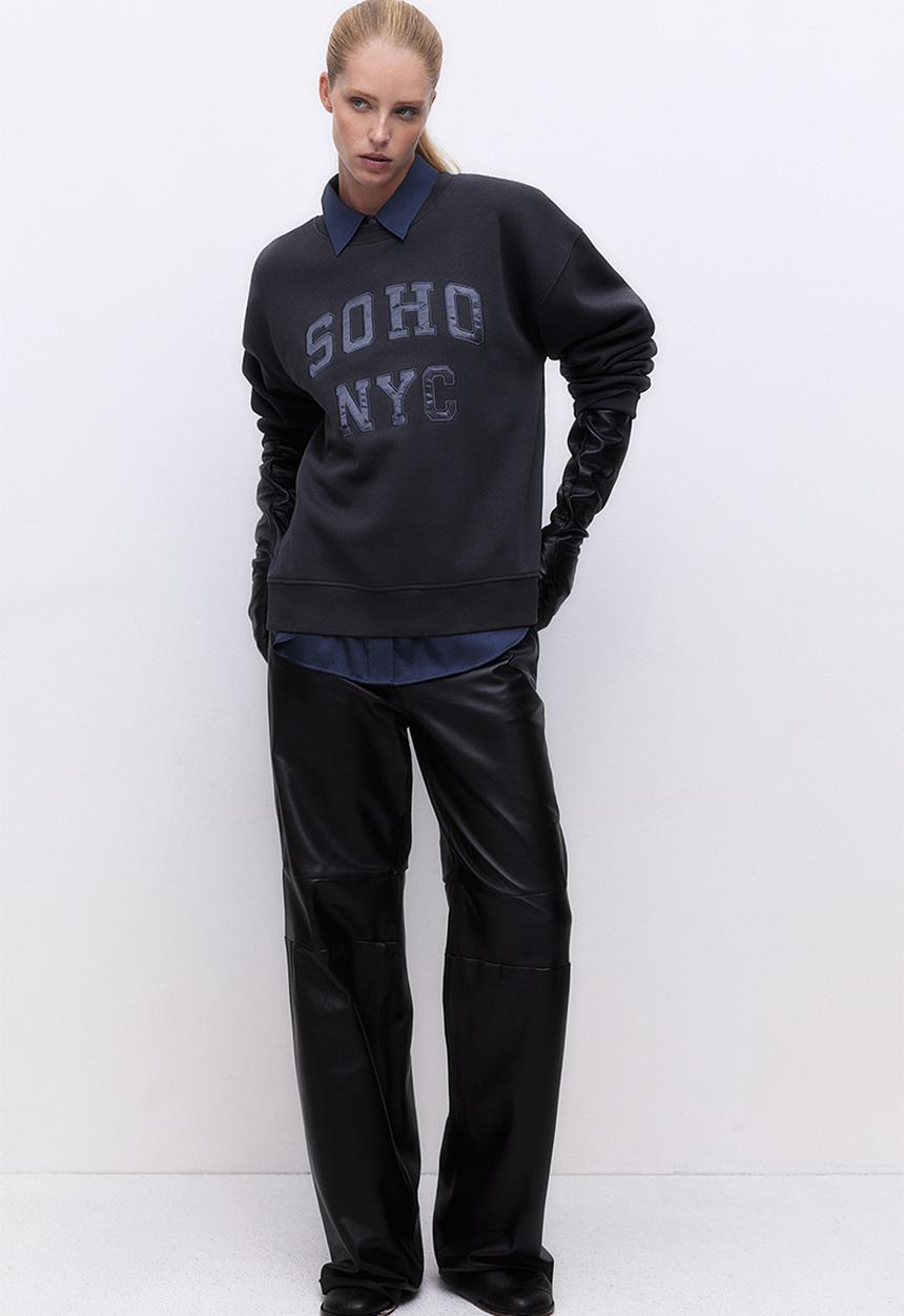 H&M - Motif-detail sweatshirt - grey