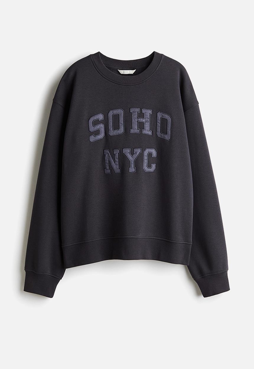H&M - Motif-detail sweatshirt - grey