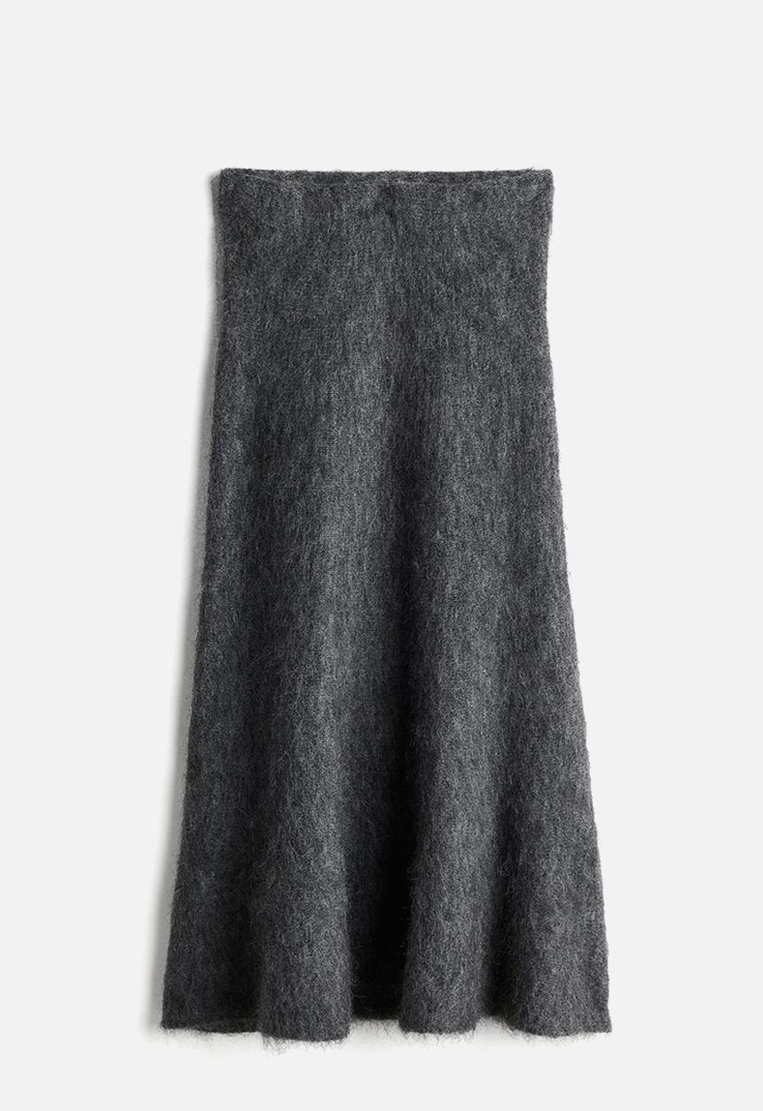 H&M - Mohair-blend knitted skirt - dark grey