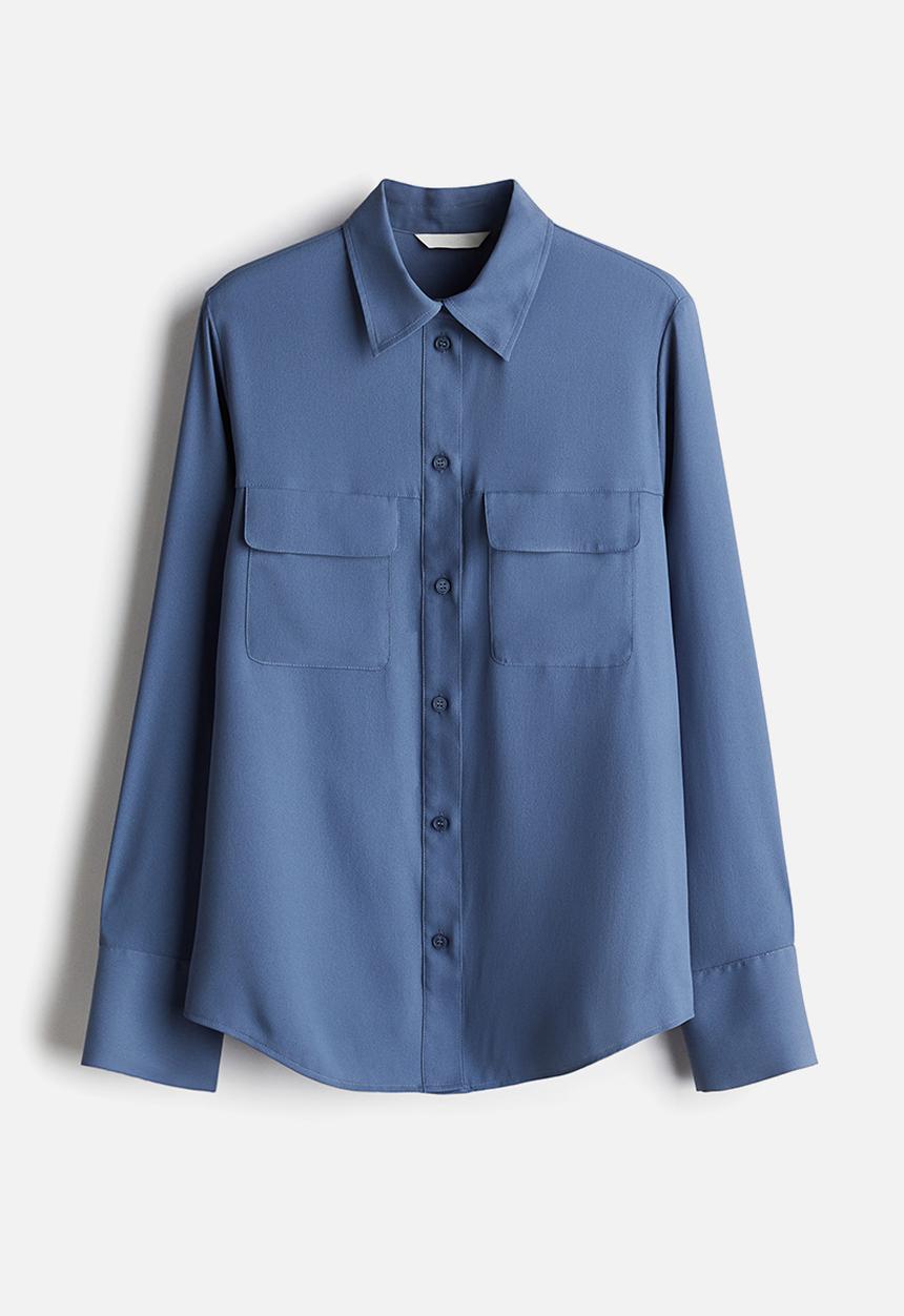H&M - Crêpe shirt - pigeon blue 