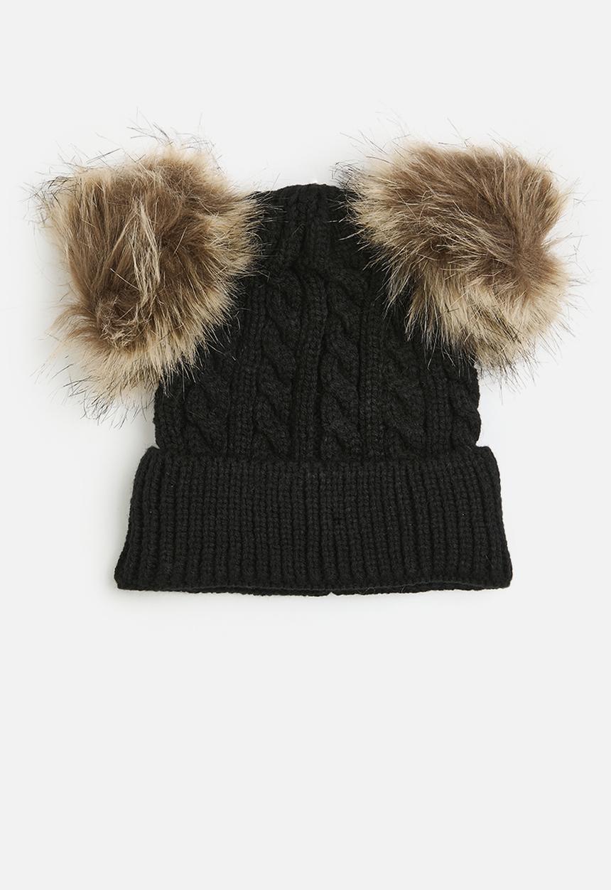 Pop Candy - Pom pom beanie - black