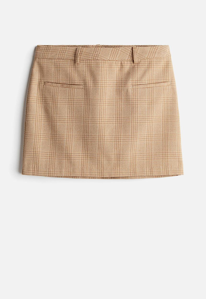 H&M - Tailored mini skirt - beige,multi