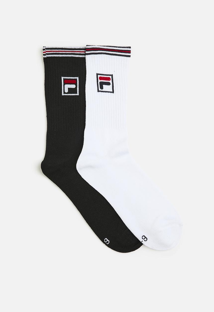 FILA - Cullen Tube Sock 2 pack - White & Black