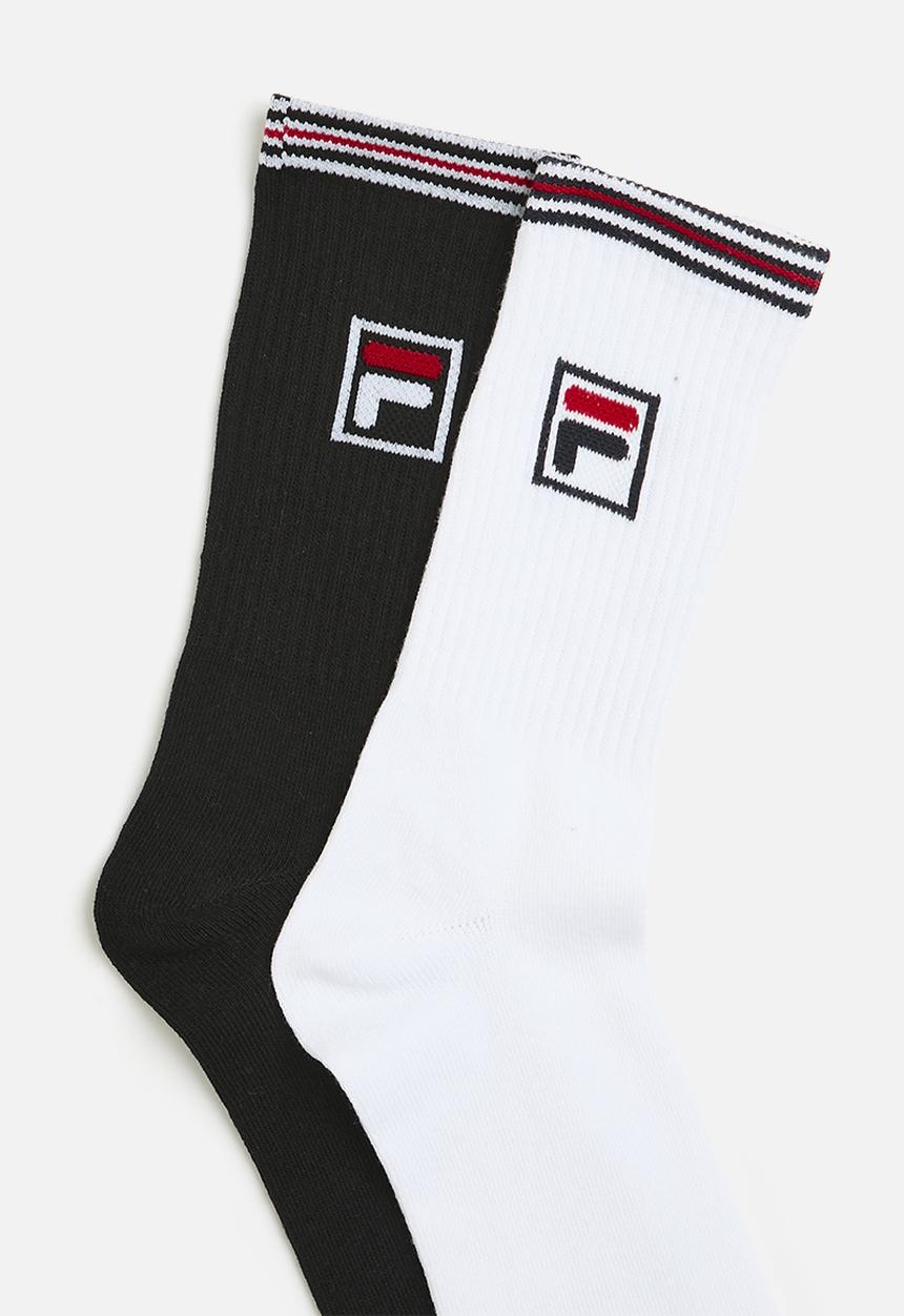 FILA - Cullen Tube Sock 2 pack - White & Black