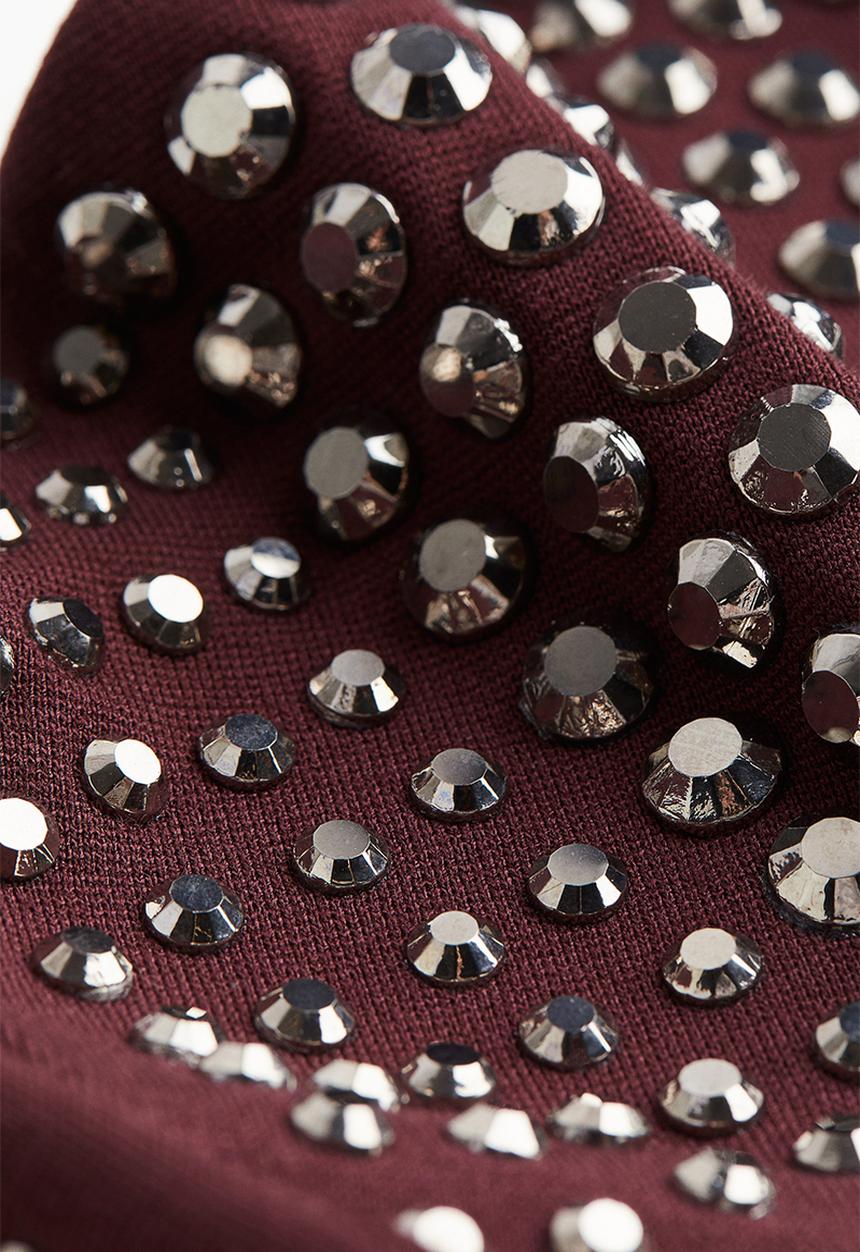 H&M - Studded crop top - burgundy