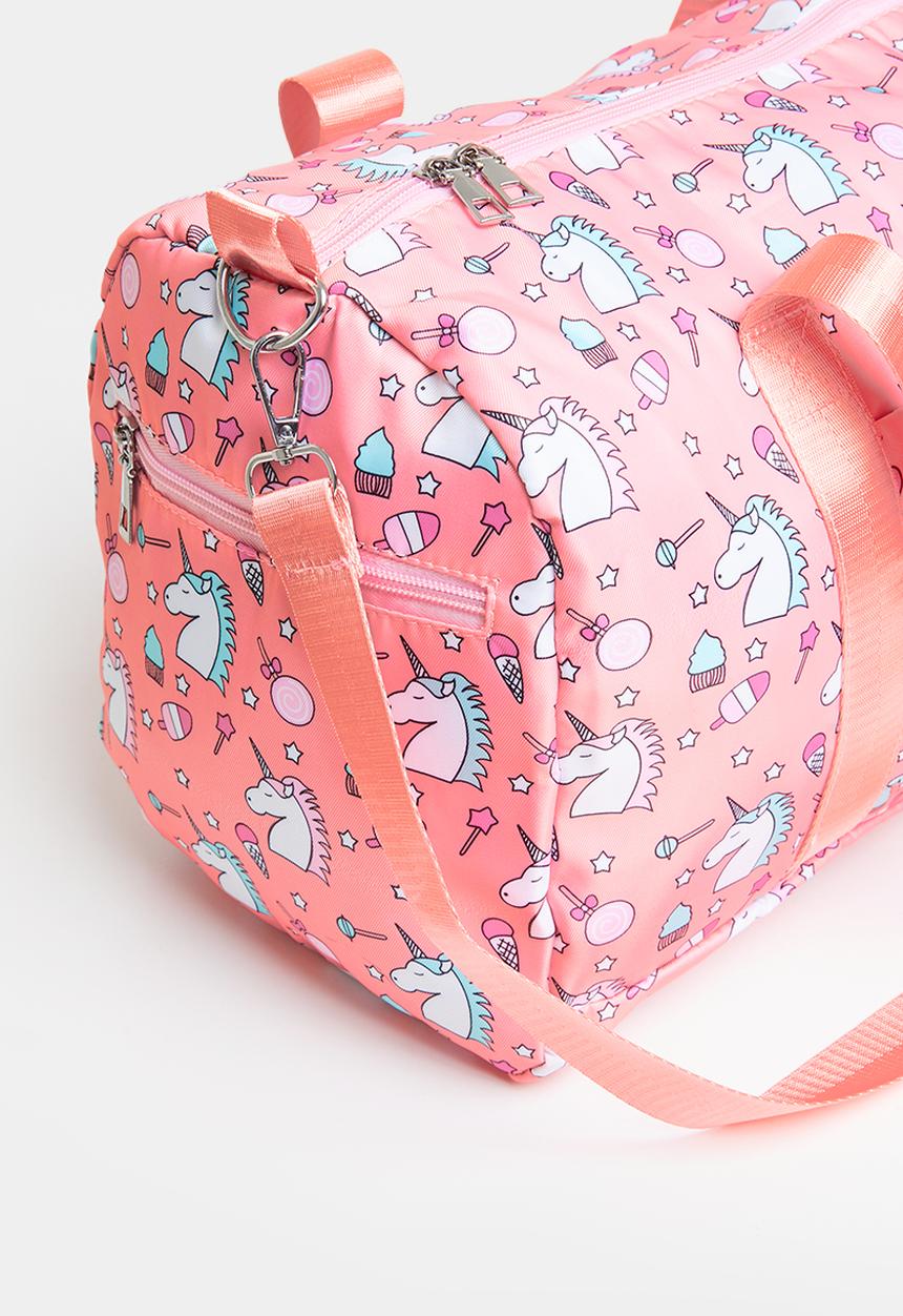Pop Candy - Unicorn print duffel bag-pink
