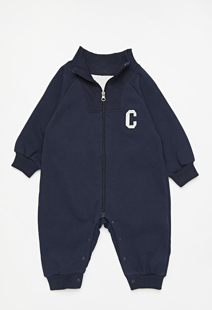Pop Candy - Zip thru romper - navy blue