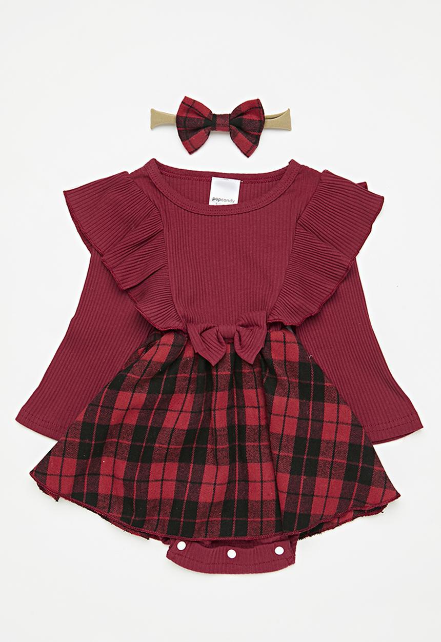Pop Candy - Romper dress & headband set - red