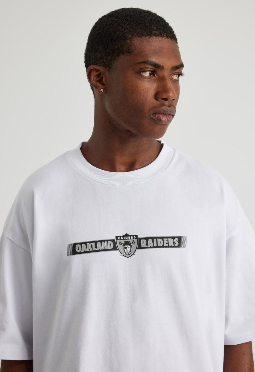 Factorie - Heavyweight Box Fit Nfl Tshirt- Lcn Nfl White/ Raiders Y2K