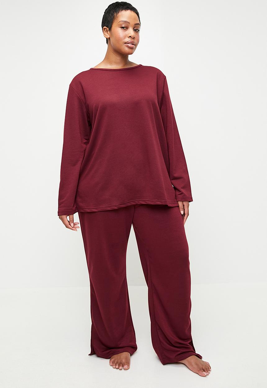 Trendyol - Pajama with slits - claret red 