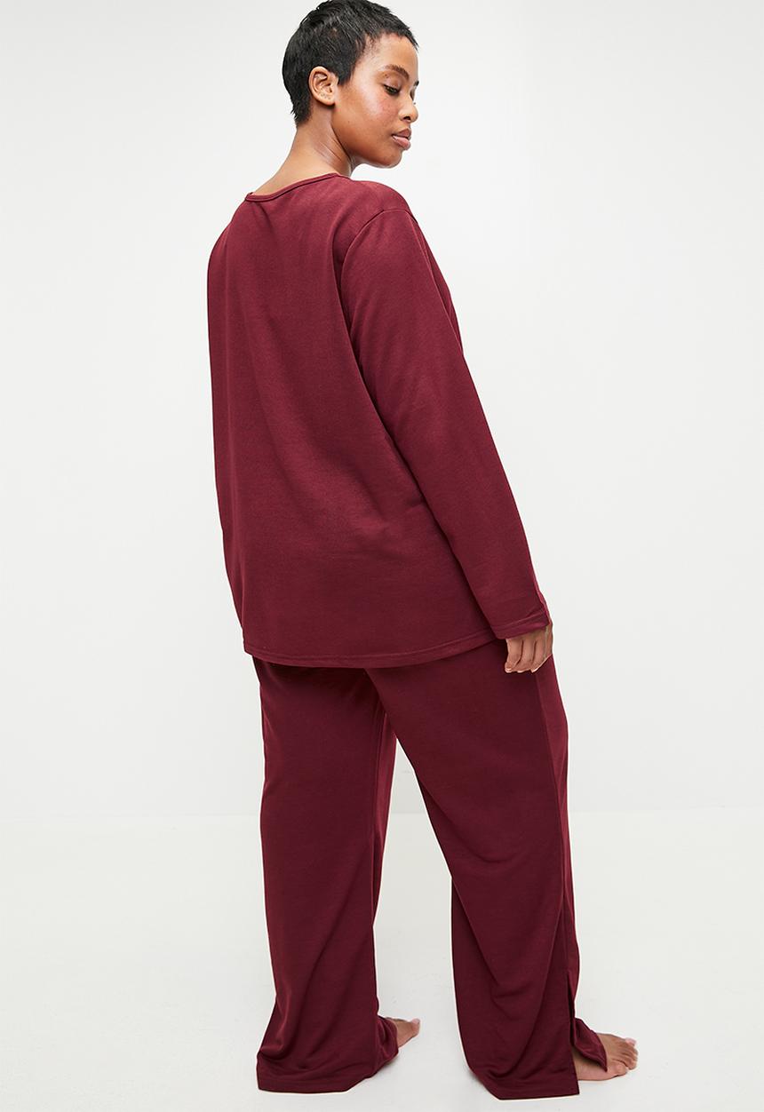 Trendyol - Pajama with slits - claret red 