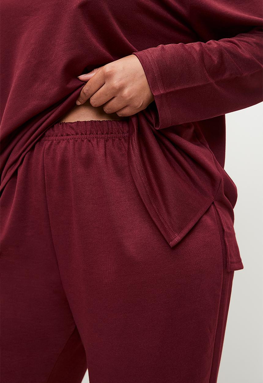 Trendyol - Pajama with slits - claret red 