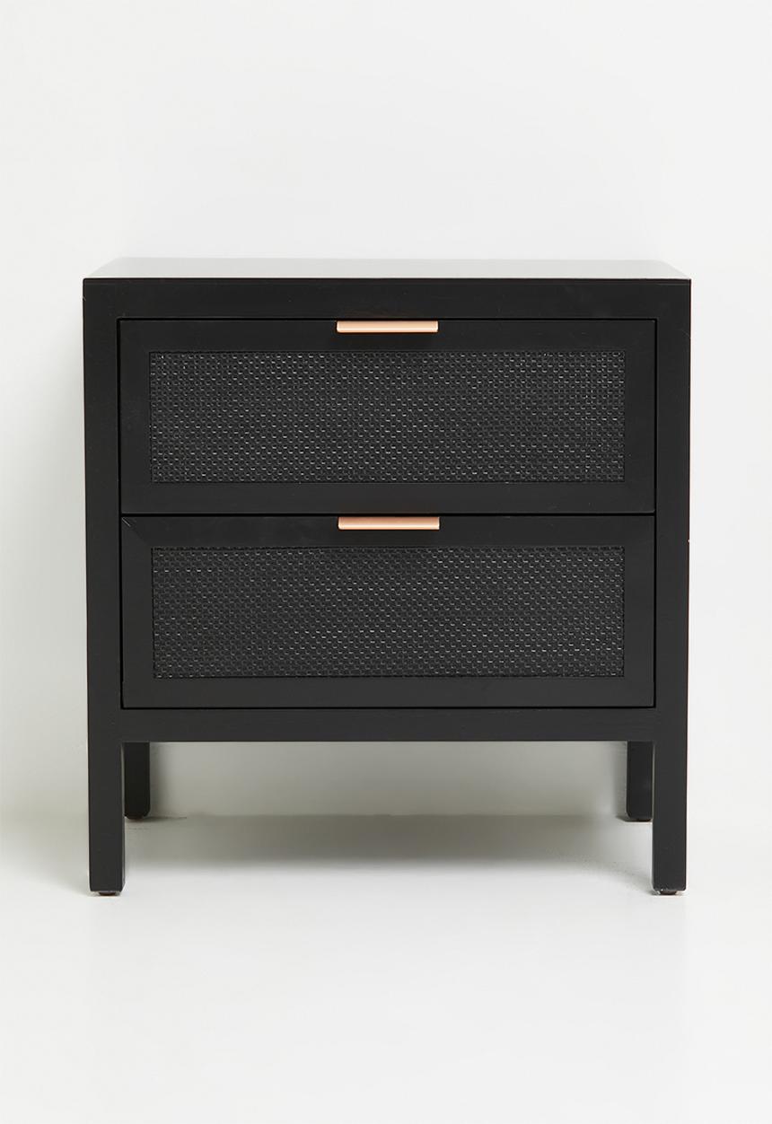 Sixth Floor - Nablus rattan bedside table - black