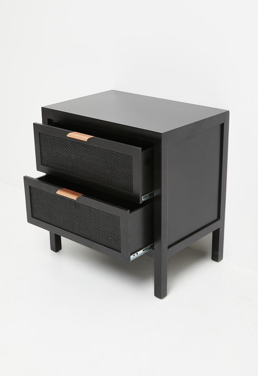 Sixth Floor - Nablus rattan bedside table - black