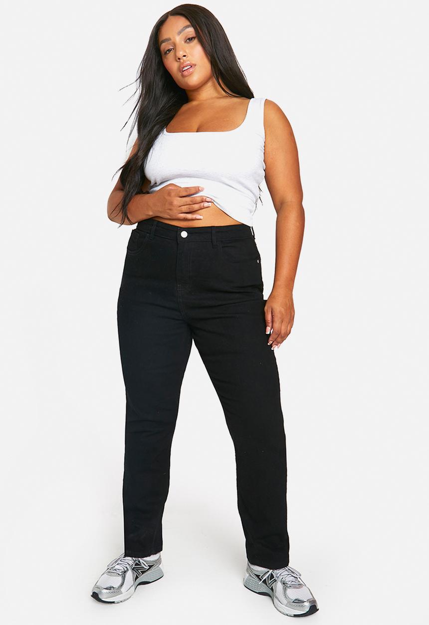 boohoo - Plus Butt Shaper High Rise Skinny Jeans - Black