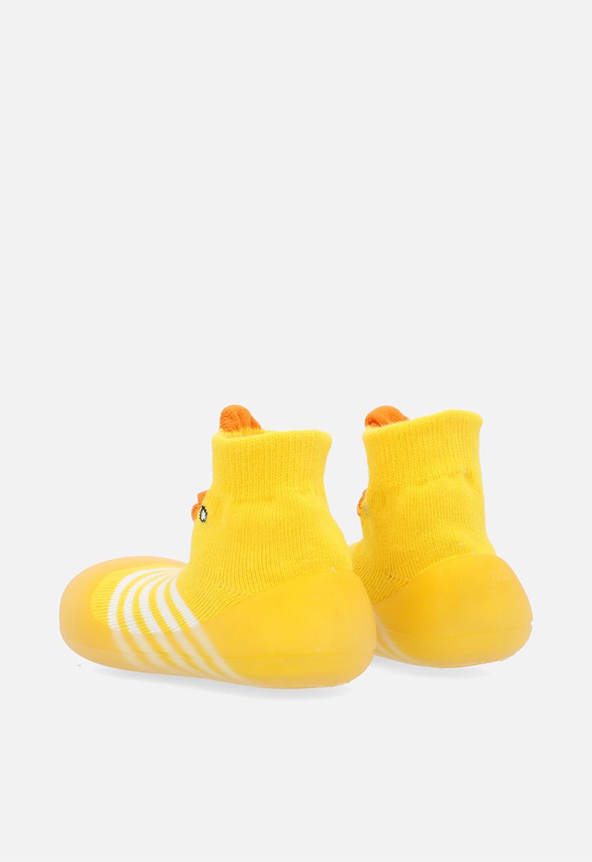 Pop Candy - Striped sock boot - yellow & white