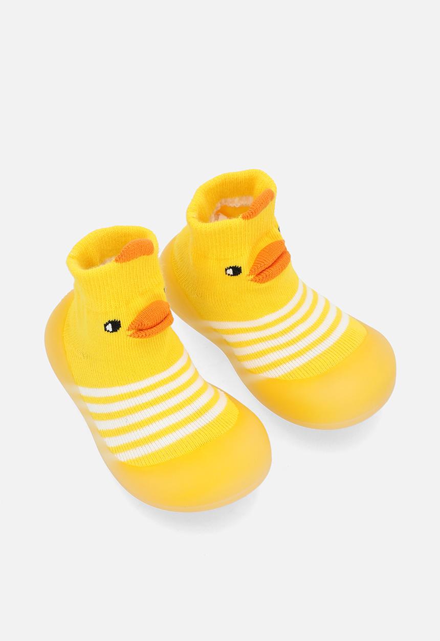 Pop Candy - Striped sock boot - yellow & white