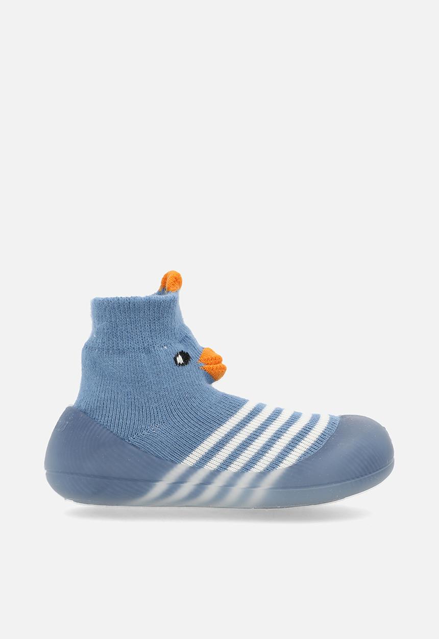 Pop Candy - Striped sock boot - blue & white