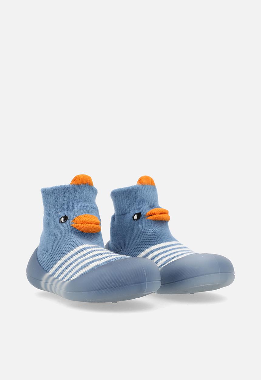 Pop Candy - Striped sock boot - blue & white