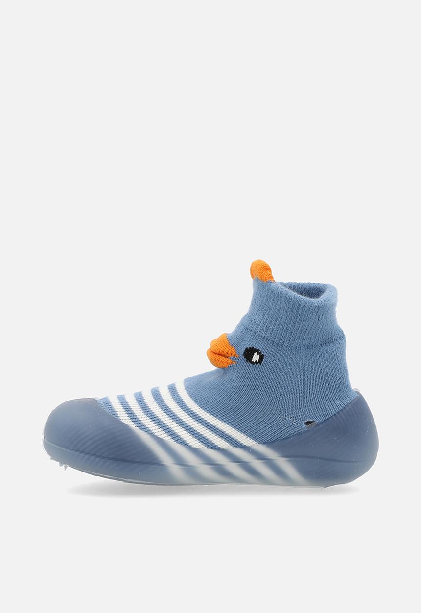 Pop Candy - Striped sock boot - blue & white