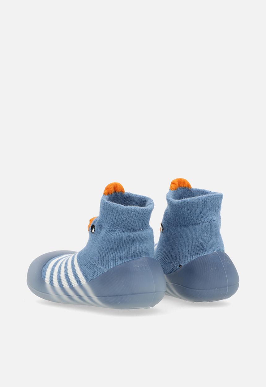 Pop Candy - Striped sock boot - blue & white