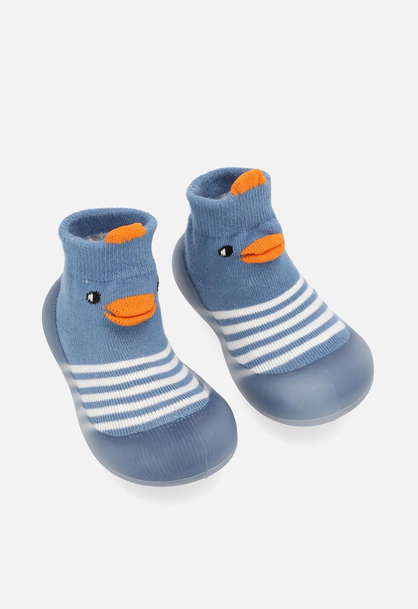 Pop Candy - Striped sock boot - blue & white