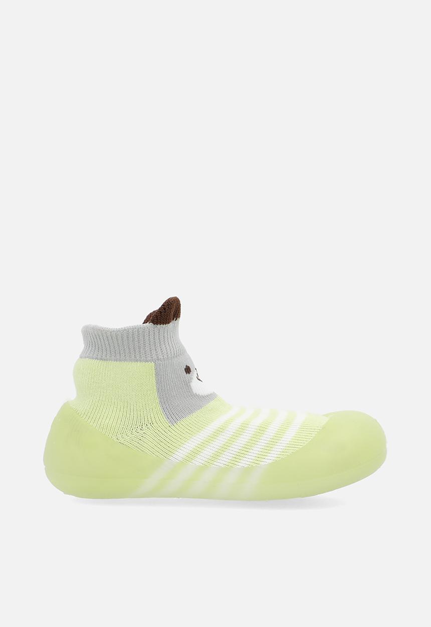 Pop Candy - Striped sock boot - light green/grey