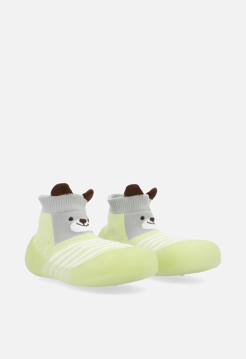 Pop Candy - Striped sock boot - light green/grey