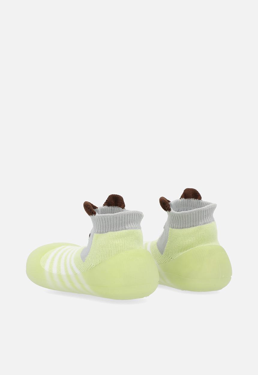 Pop Candy - Striped sock boot - light green/grey