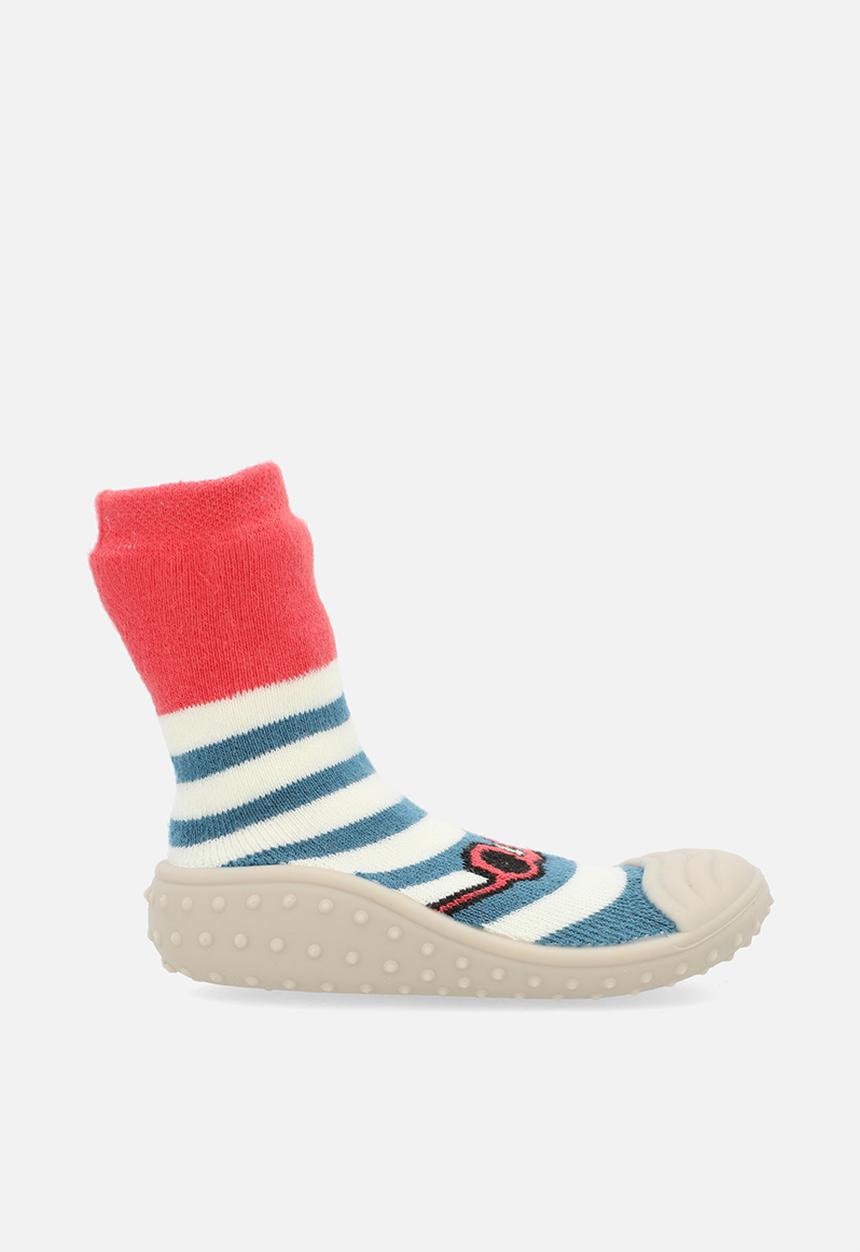 Pop Candy - Sock boot - red/teal stripes