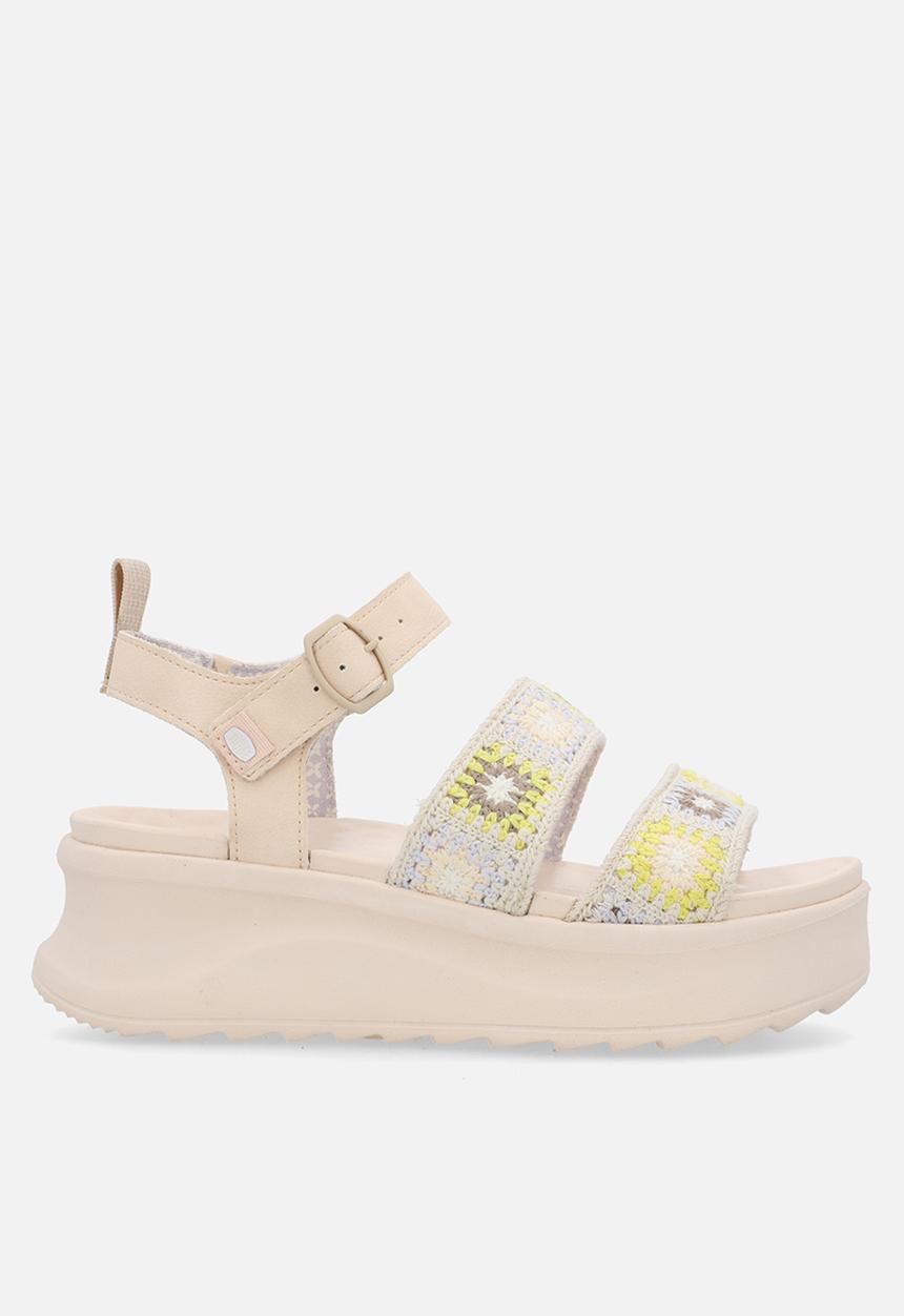 Hey Dude - Delray Buckle Cottage Crochet sandal - Egret/Lavender/Multi