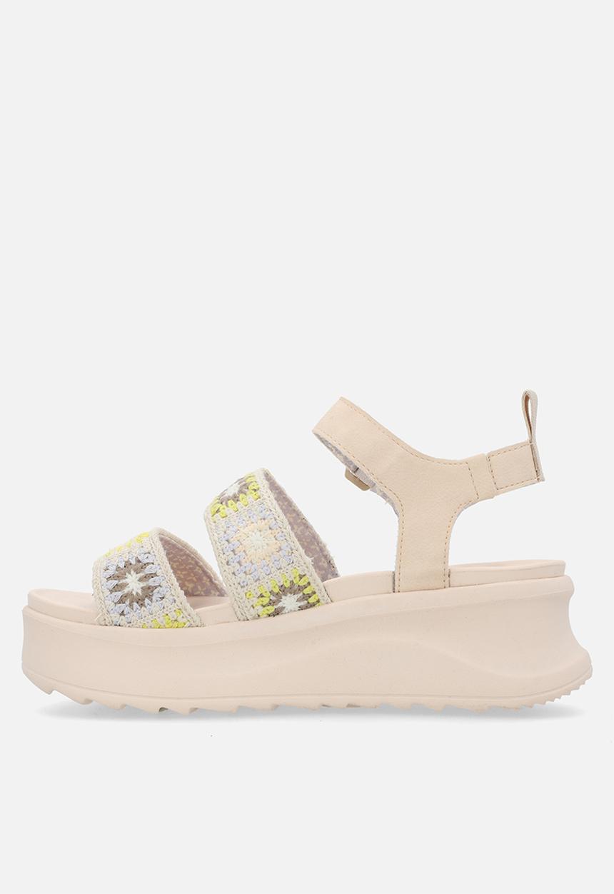 Hey Dude - Delray Buckle Cottage Crochet sandal - Egret/Lavender/Multi